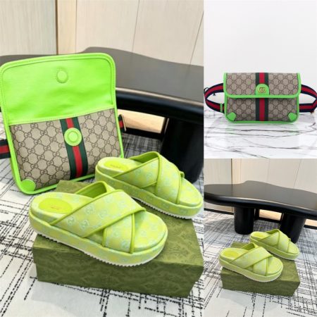 High quality slippers & waist bag set free shipping GUI #Z0662