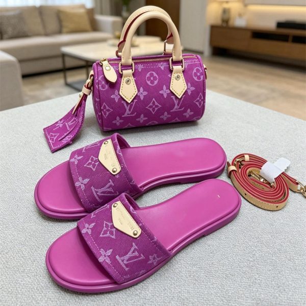 High quality slippers & handbag set free shipping LOV #Z0699