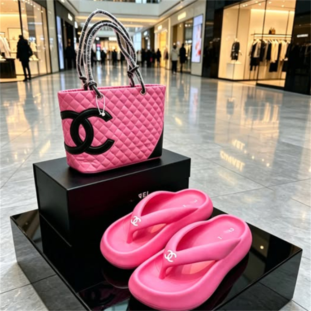 1 pair slippers & tote bag set free shipping CHL #Z0745 - Image 1