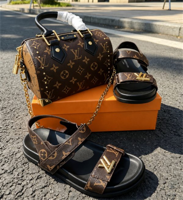 1 set fashion sandals & handbag free shipping LOV #Z0758