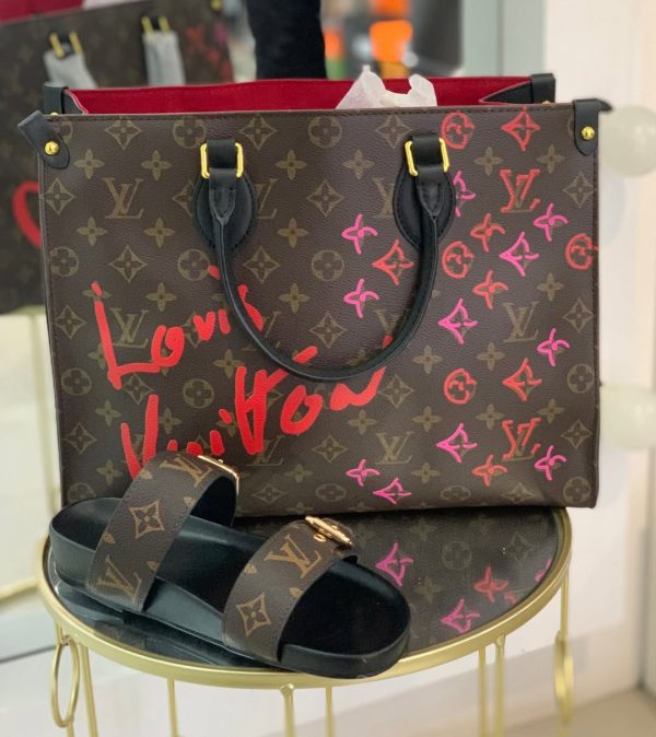 High quality slippers & Tote bag set free shipping LOV #31528