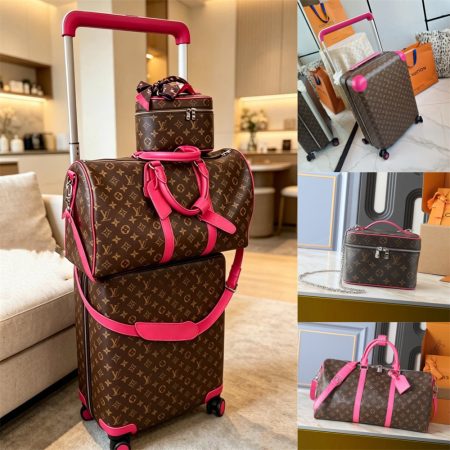 High quality Trolley case & luggage bag & makeup bag set free shipping LOV #31615