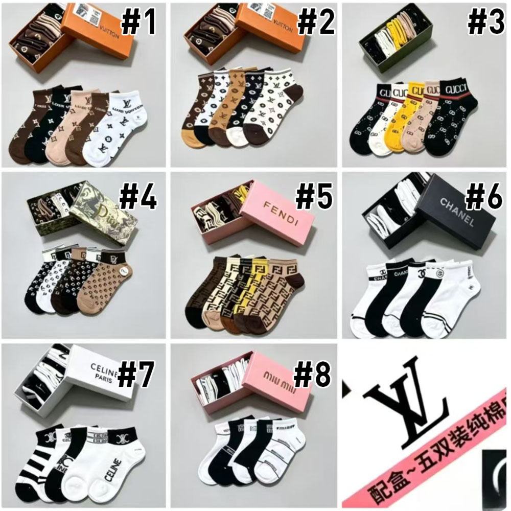 High quality short socks with box(One box contains 5 pairs) GUI #C0719 - Image 1