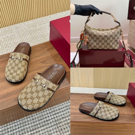 High quality slipper & shoulder bag set free shipping GUI #X1575