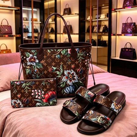 High quality slipper & Tote bag set free shipping LOV #X1596