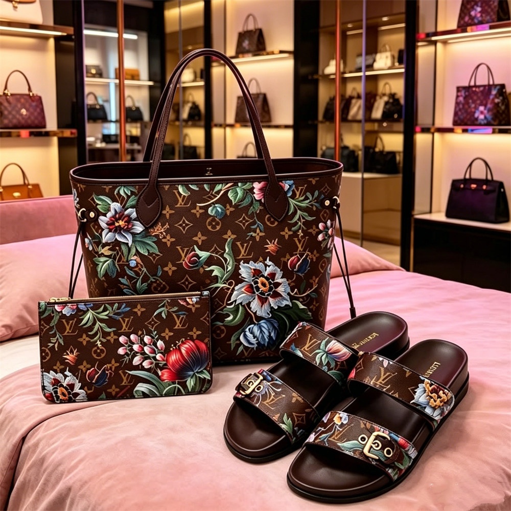 High quality slipper & Tote bag set free shipping LOV #X1596 - Image 1