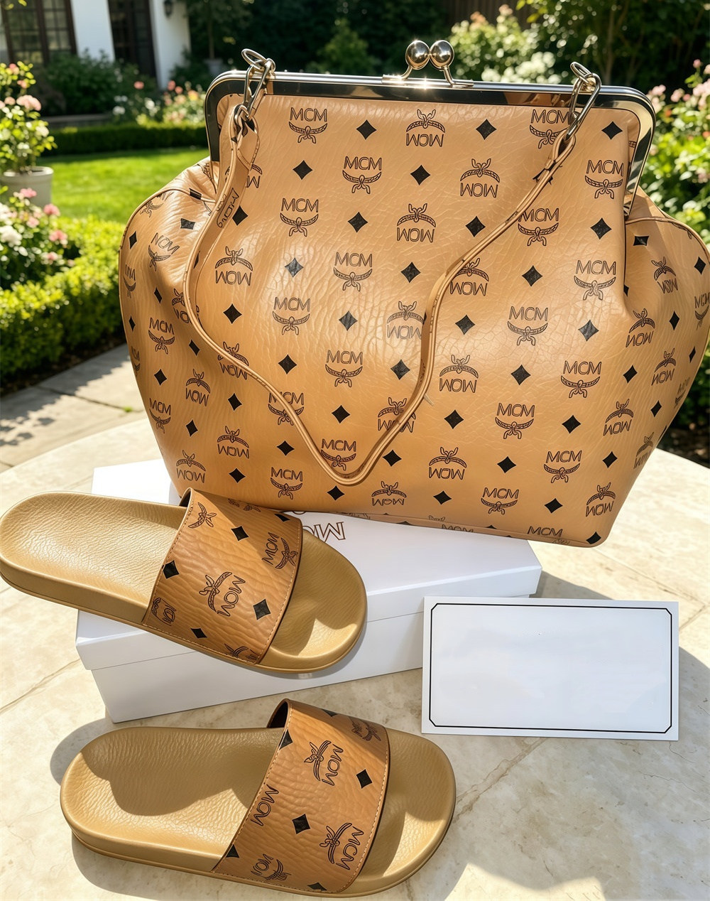 High quality slippers & bag set free shipping MCI #X1597 - Image 1