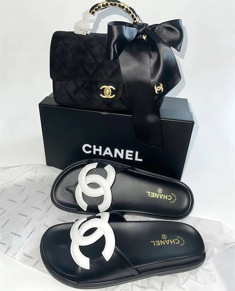 High quality slipper & shoulder bag set free shipping CHL #X1598 - Image 1