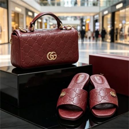 High quality slippers & shoulder bag set free shipping GUI #X1599