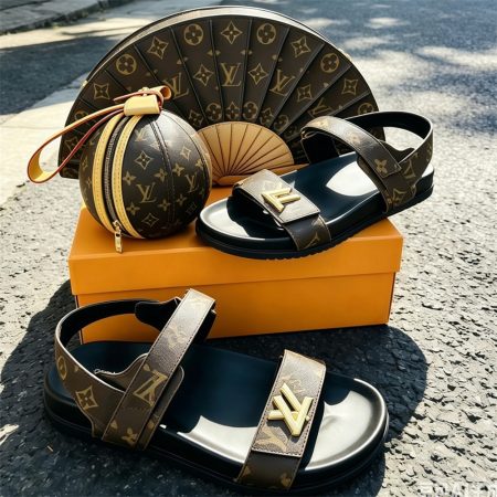 High quality sandals & fan shoulder bag & coin bag set free shipping LOV #X1627