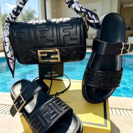 High quality slipper & shoulder bag set free shipping FEI #X1634