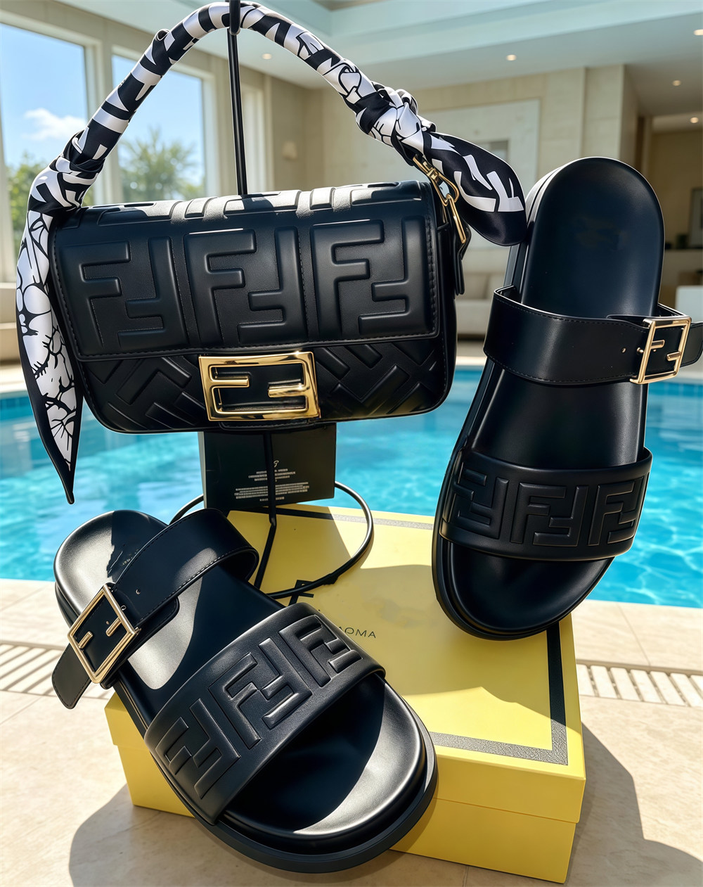 High quality slipper & shoulder bag set free shipping FEI #X1634 - Image 1
