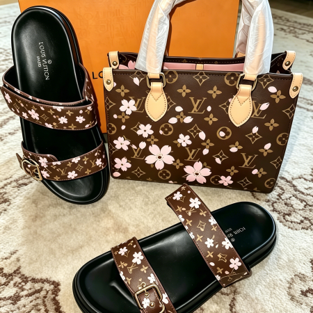High quality slipper & Tote bag set free shipping LOV #X1643