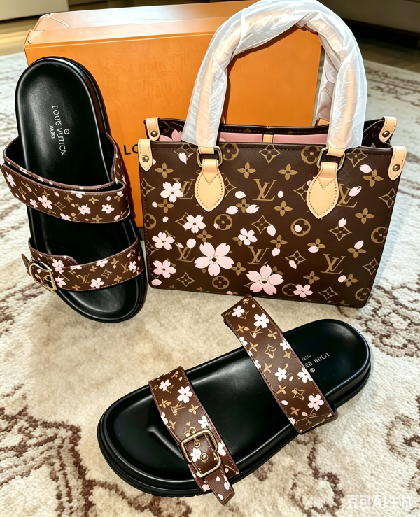 High quality slipper & Tote bag set free shipping LOV #X1643