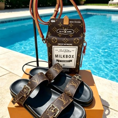 High quality slipper & shoulder bag set free shipping LOV #Z0828