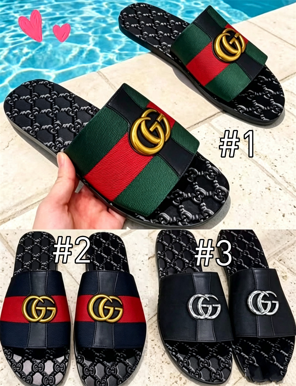 High quality slippers size:5-11 with box GUI  #Z0842 - Image 1