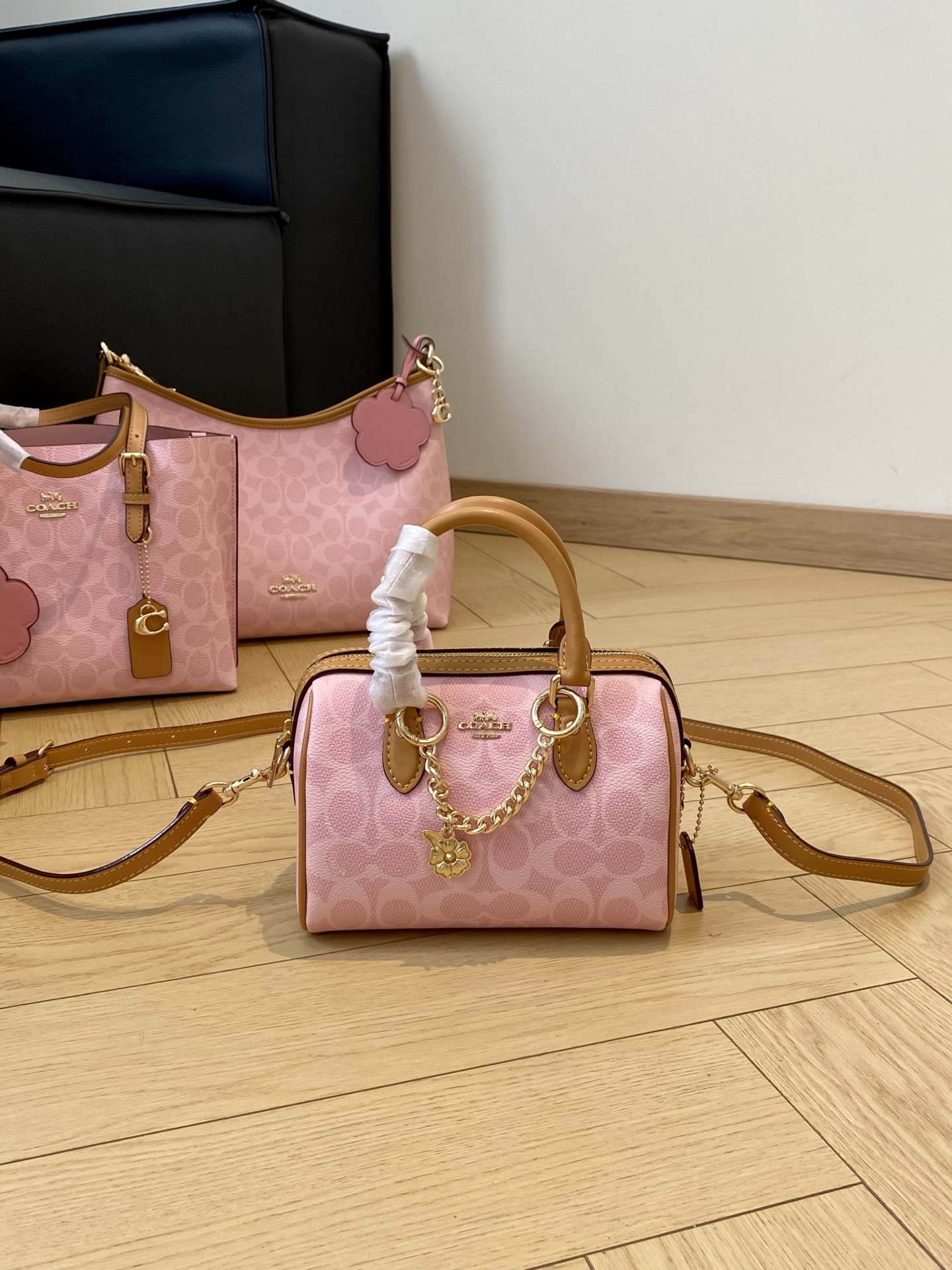Pink Speedy Boston Pillow Bag Size:17.5*12.5*10cm#BO001 - Image 1